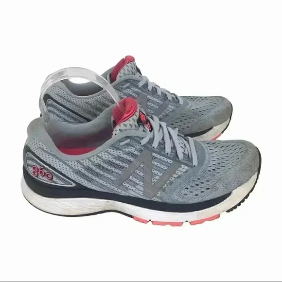 NEW BALANCE 860v9 ICE BLUE PINK ZIG ZAG WOMENS SIZE 8 PLANTAR FASCIITIS SHOES - Picture 11 of 16